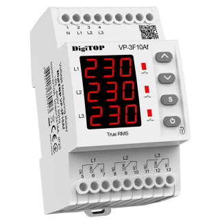 Przekaźnik napięciowy trójfazowy do fotowoltaiki DigiTOP VP-3F10Af