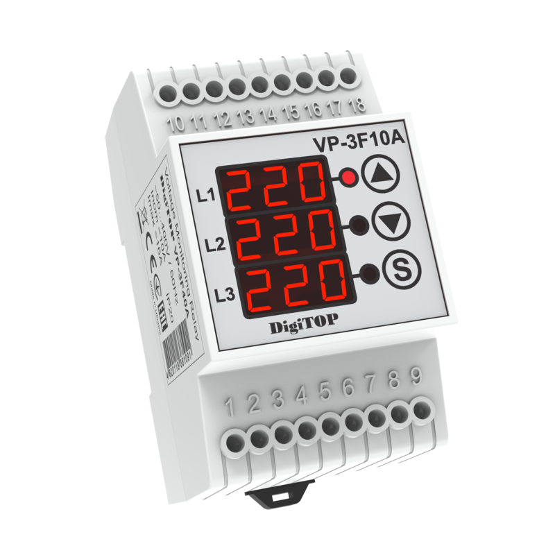Three-phase voltage relay DigiTOP VP-3F10A