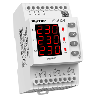 Przekaźnik napięciowy trójfazowy do fotowoltaiki DigiTOP VP-3F10Af